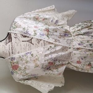 Coquette Girl Dreamy Vintage Robe Deena Floral Lace Romantic SZ: M